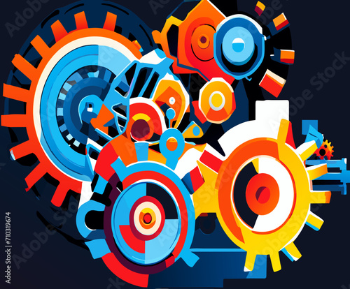 Mechanical clockwork gears vektor icon illustation