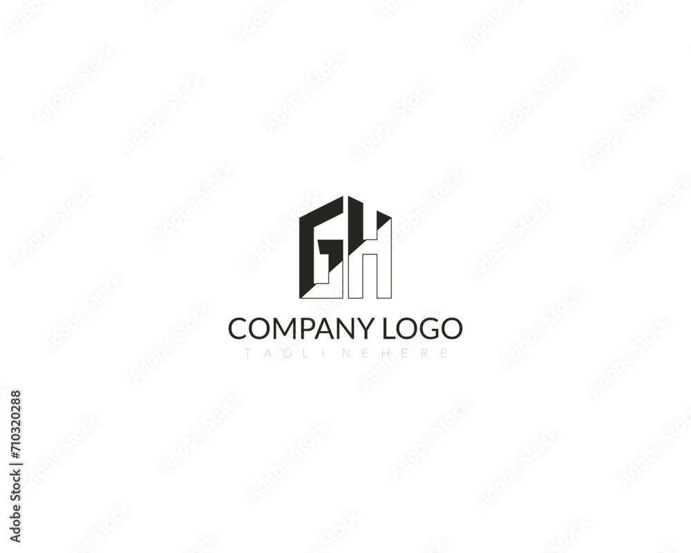 GH letter logo collection in a modern abstract style