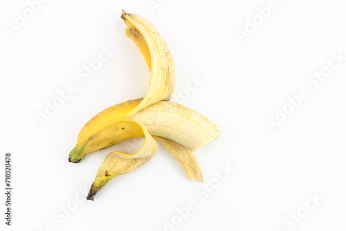 Banana peel isolated on white background Healthy food concept.