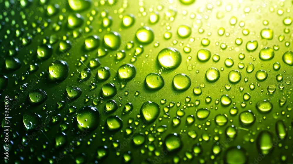 Green Background with Water Droplets