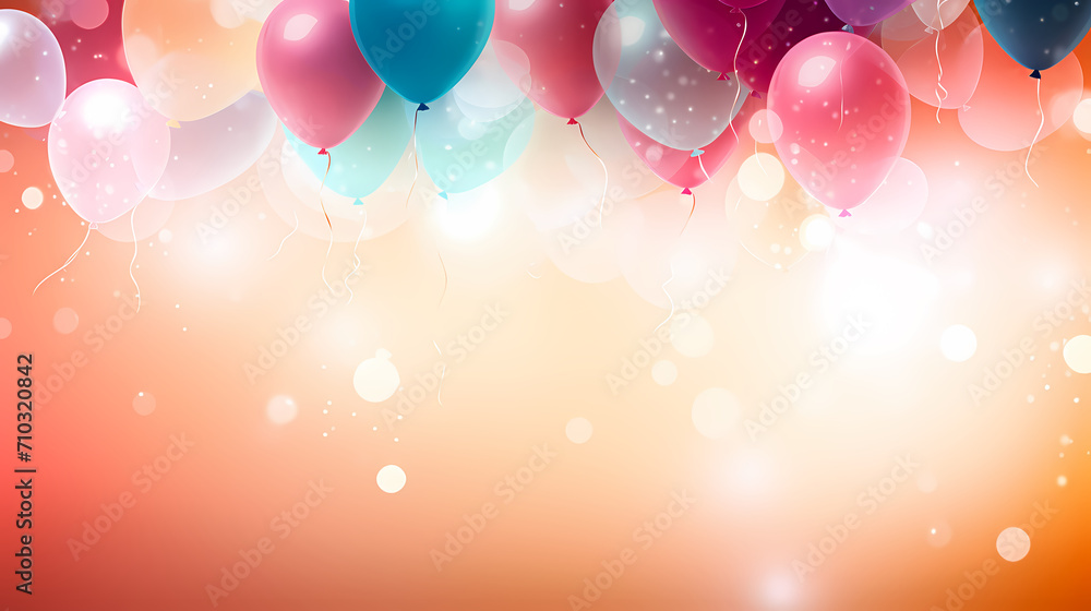 Children's birthday background with many balloons in pastel tones Children's birthday background with many balloons in pastel tones