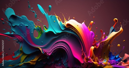 Colorful abstract background paint splash, Generative AI