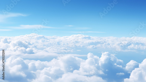 an aerial background view from of clear blue skies