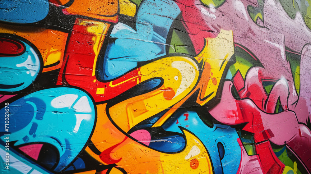 Graffiti alphabet sprayed on a urban wall, vibrant street art Graffiti alphabet sprayed on a urban wall, vibrant street art