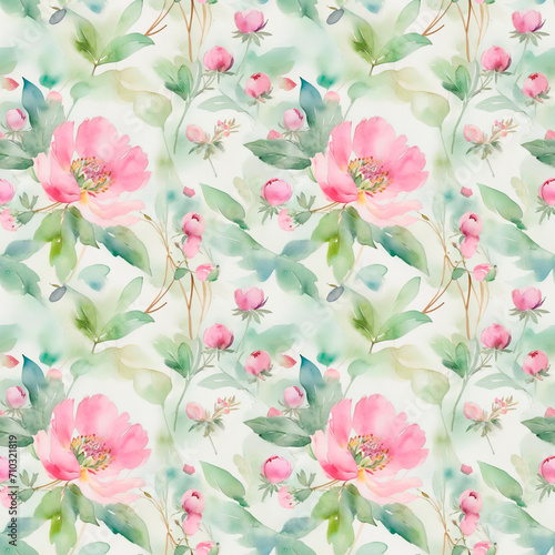pattern with pink flowers © Алена Харченко