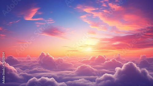 background of colorful sky concept beautiful dramatic sunset with twilight color sky and clouds © Aura