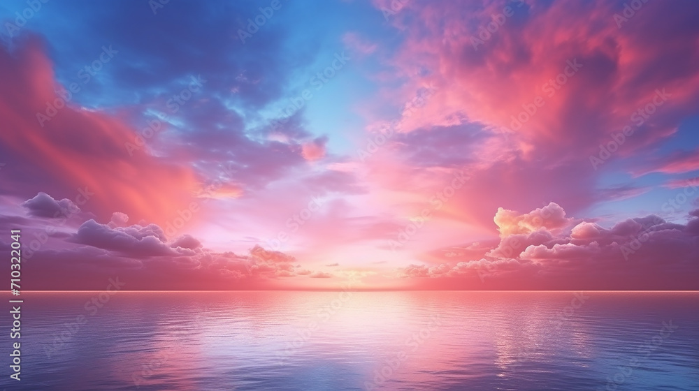 background of colorful sky concept dramatic sunset with twilight color sky and clouds and reflection