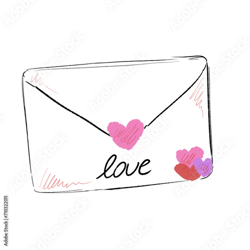 Ilustracion de Carta de Amor, Corazones
