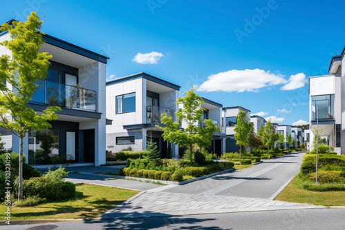 新築の家が立ち並ぶ日本の住宅地やニュータウン「AI生成画像」 © kai