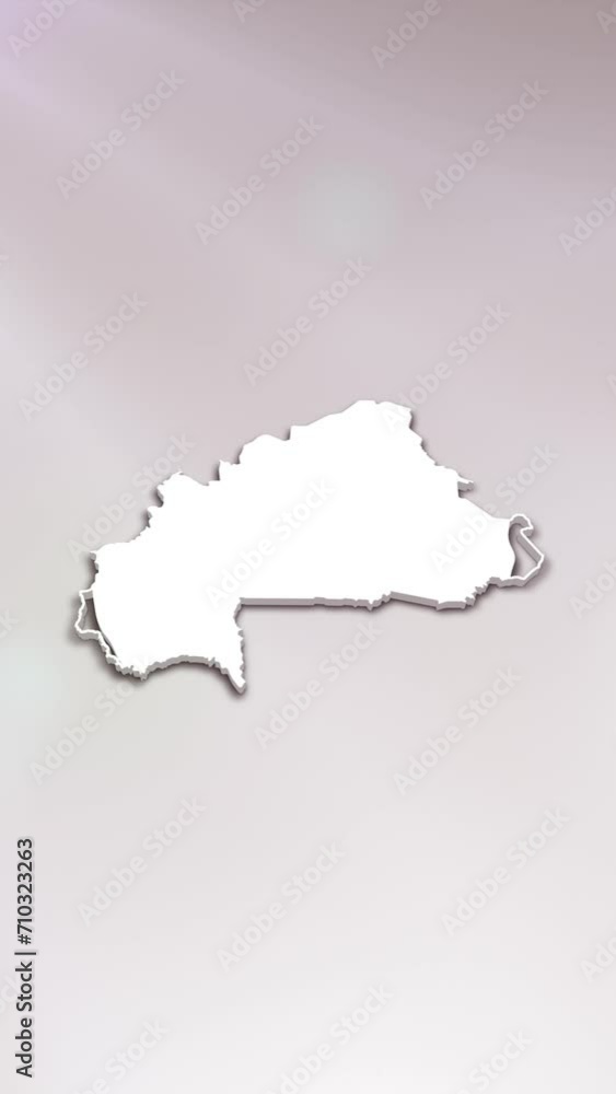 Mobile Vertical Resolution 1080x1920 Pixels, Burkina Faso 3D Map Intro on White Background, Multi Purpose Background Useful for Politics, Elections, Travel, News and Sports Events Mobile Vertical Resolution 1080x1920 Pixels, Burkina Faso 3D Map Intro on White Background, Multi Purpose Background Useful for Politics, Elections, Travel, News and Sports Events