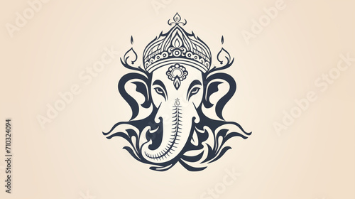 Elegance in Simplicity: Drawing Lord Ganesha in a Minimalist Style photo