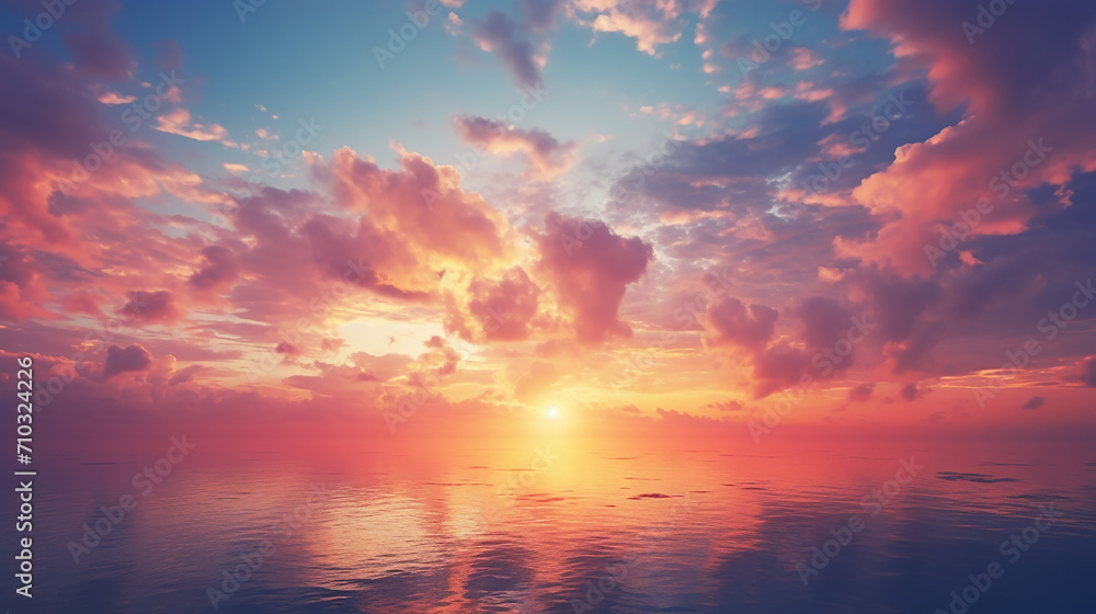 nature background with beautiful sunset sky