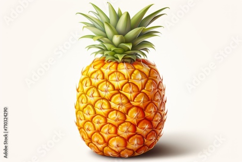 A pineapple on a white background in a photorealistic, ultra realistic, and realistic illustration.