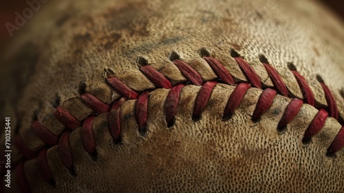Close-up baseball background with copy space. Highlighting the baseball with a background setting