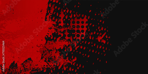 Grunge texture effect background. Distressed rough dark abstract textured. Black isolated on red. Graphic design element vintage style decoration concept for banners, flyer, card, grenge red black