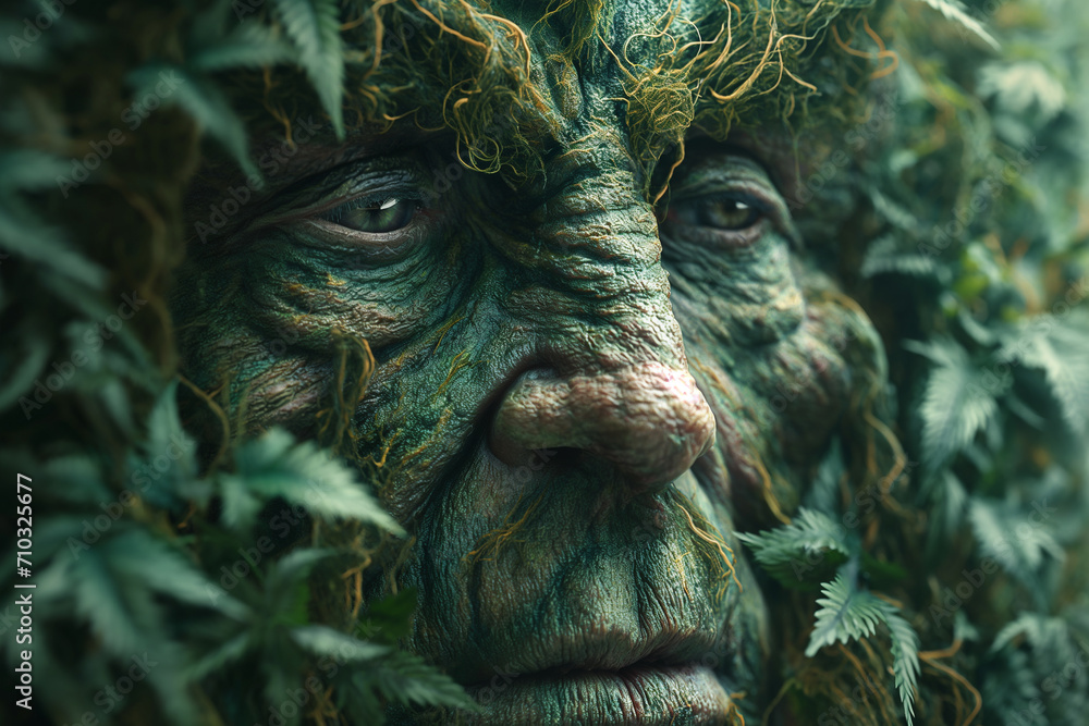 The Wise Sage- An Elderly Man Overgrown with Marijuana Buds The Wise Sage- An Elderly Man Overgrown with Marijuana Buds