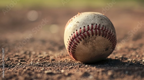 Baseball background with copy space. Highlighting the baseball with a background setting