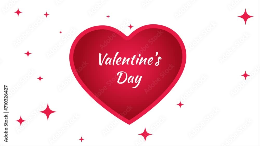 4K Loop Happy Valentines Heart with Sparkling Animated Video Motion Background