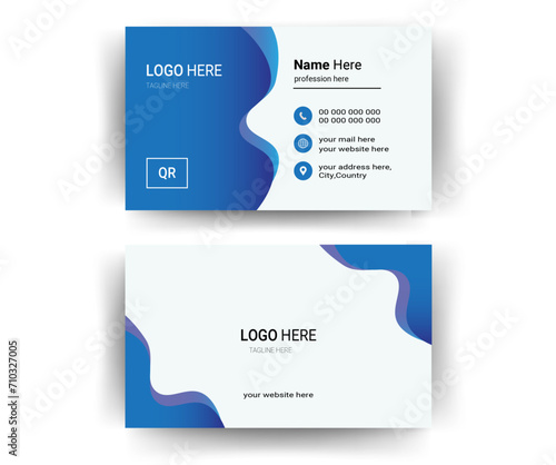 Business card design template,Clean professional business card template,visiting card,double sided business card template modern and clean style,Vector design formal modern business card.