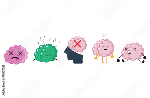brain stem death,Scientific medical illustration of human brain stroke illustration. Types of human brain stroke illustration. vector, esp,Stroke disease, ischemic, atherosclerosis,pink,green