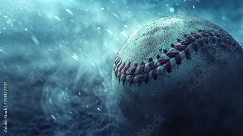 Baseball background with copy space. Highlighting the baseball with a background setting photo