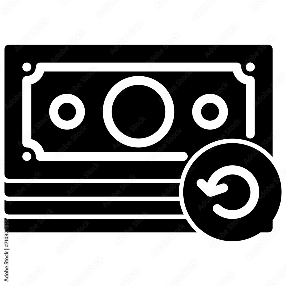 cashback dollar arrow. vector single icon with a solid style. suitable for any purpose. for example: website design, mobile app design, logo, etc.