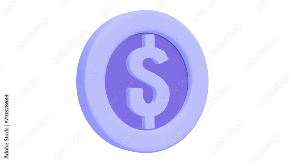 3d game coin. Spin on white background. 4K FullHD and HD render footage animation. 3d game coin. Spin on white background. 4K FullHD and HD render footage animation.