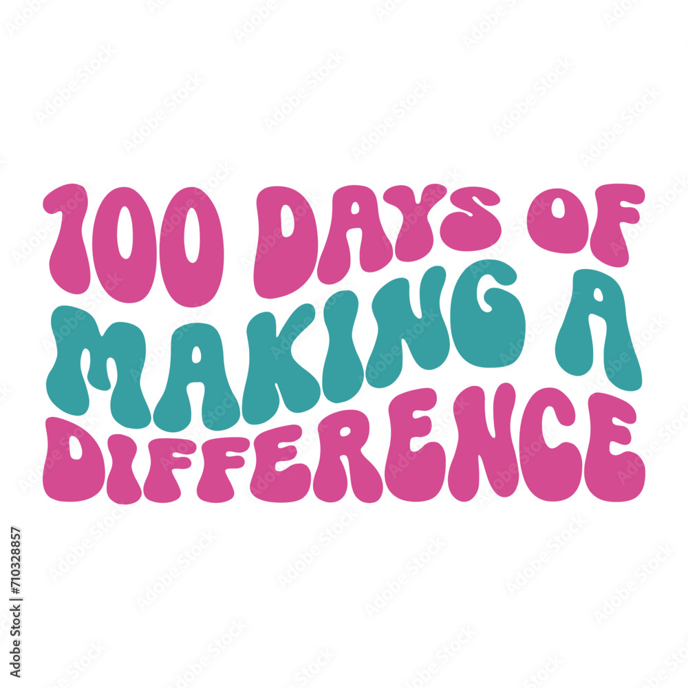 100 Days Of Making A Difference Retro SVG