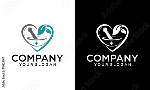 Creative logo of Medical and health care from the heart pharmacy modern logo design in fresh and unique idea logo logos