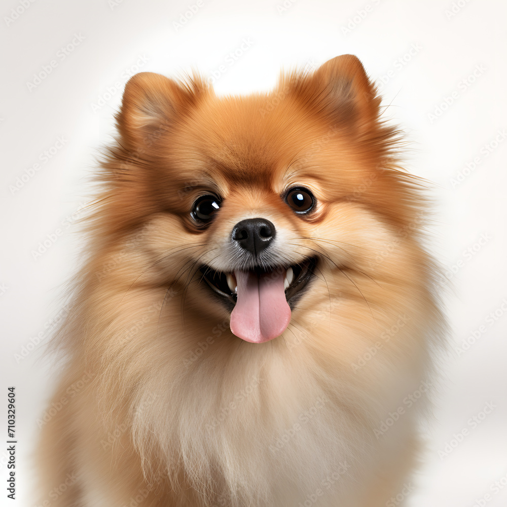 Joyful Canine Charm: A Complete Cute Pomeranian Dog Smile Isolate On White Background Joyful Canine Charm: A Complete Cute Pomeranian Dog Smile Isolate On White Background