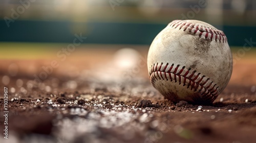 Baseball background with copy space. Highlighting the baseball with a background setting