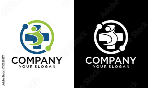Creative people health medical cross logo, doctor practice hospital icon symbol for Medical icon, Healthcare symbol. Hospital,clinic, doctor icon