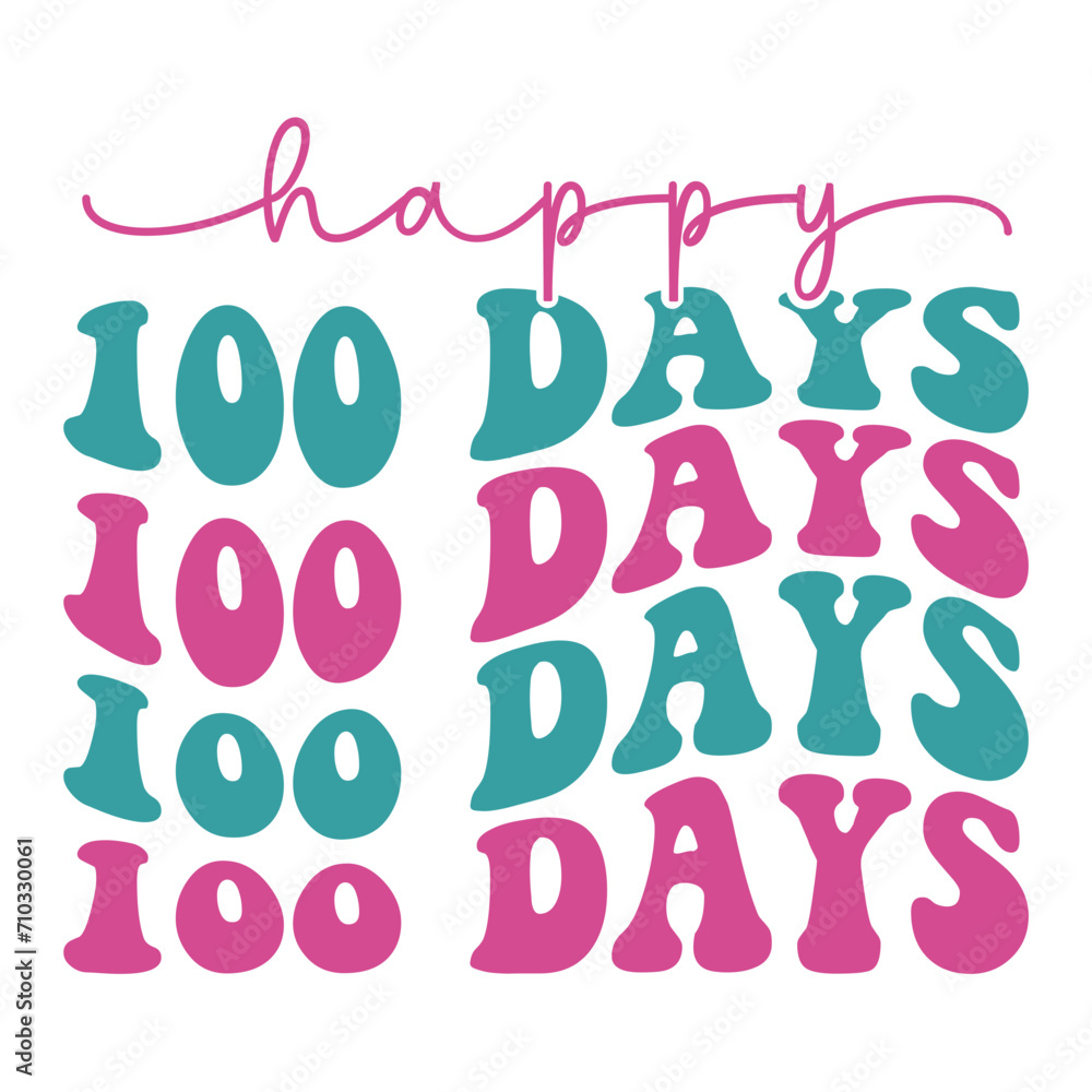 Happy 100 Days Retro SVG Happy 100 Days Retro SVG