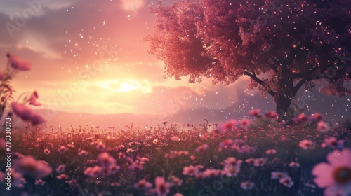 Romantic background banner with copy space