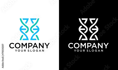 Creative DNA Helix Letter H Logo designs, Genetics Vector Design, Chromosome initial Logo Template