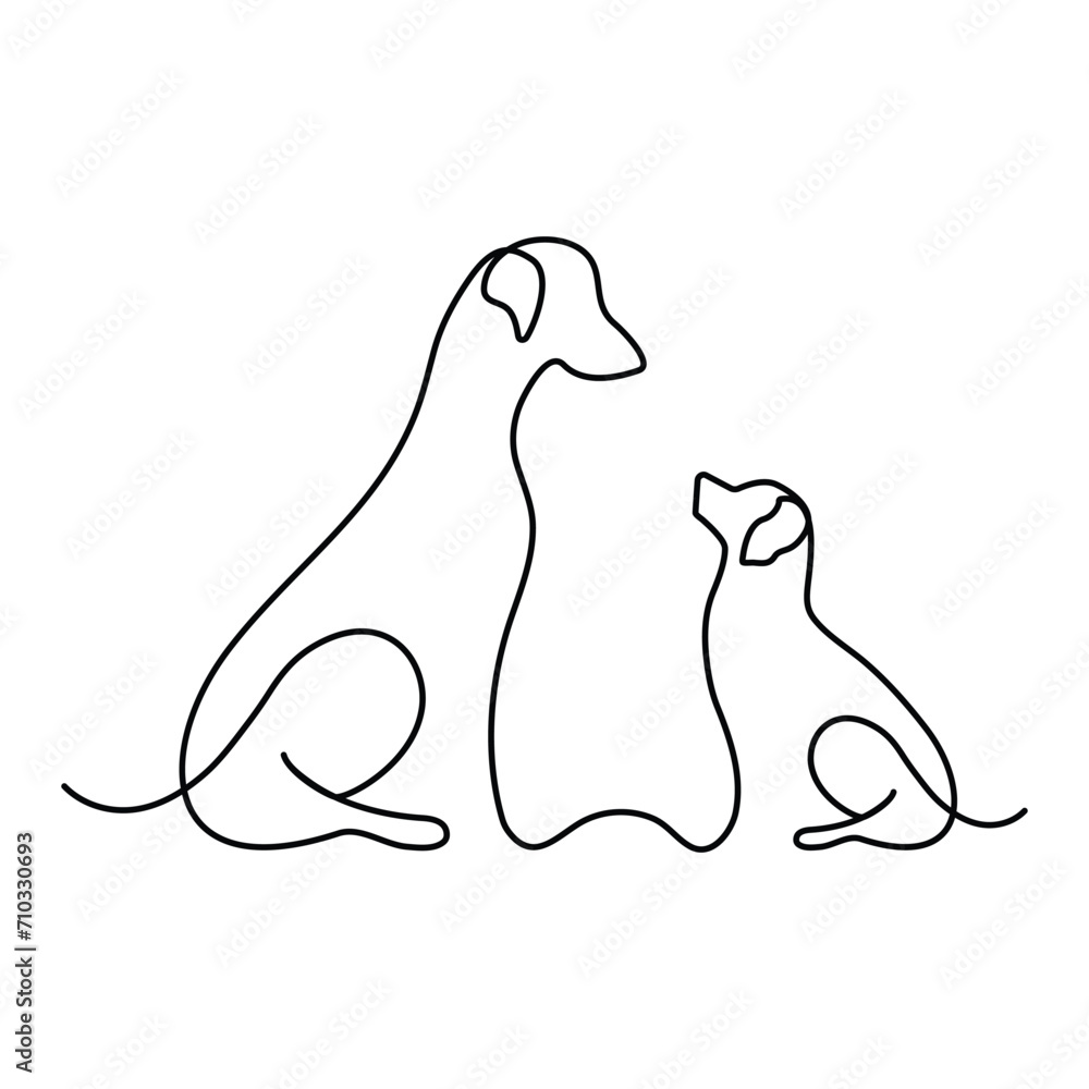 Dog continuous single line drawing vector art illustration Dog continuous single line drawing vector art illustration