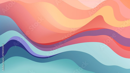 Colorful abstract background with wavy shapes, Generative AI