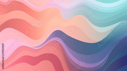 Colorful abstract background with wavy shapes, Generative AI