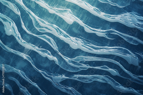Beautiful blue and white wavy background, Generative AI