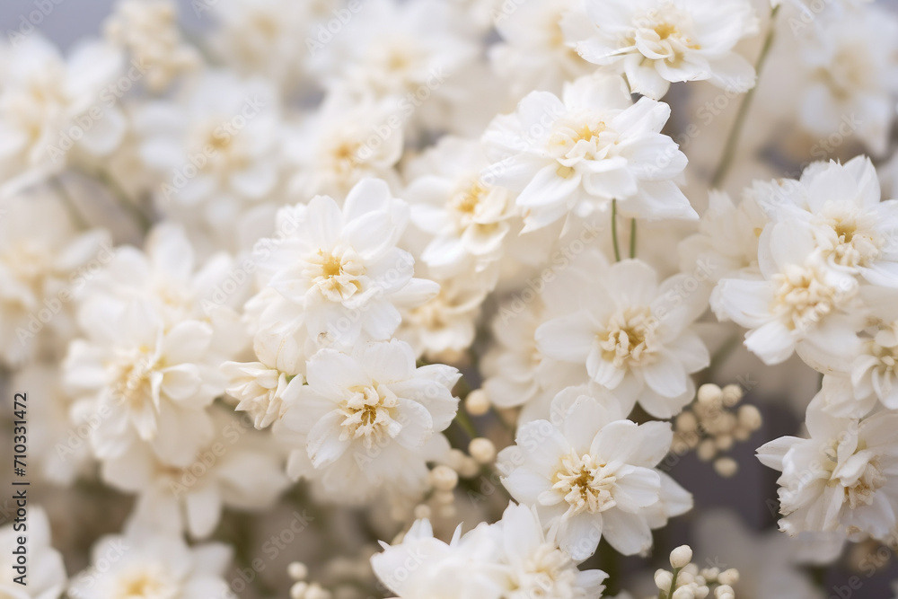 Close-up of a bunch of white flowers, Generative AI