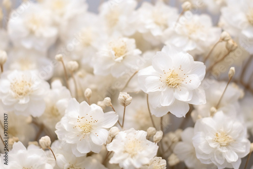 Close-up of a bunch of white flowers, Generative AI