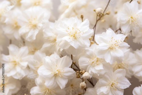 Close-up of a bunch of white flowers, Generative AI