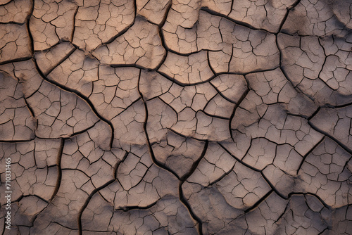 Close-up of a cracked ground, Generative AI