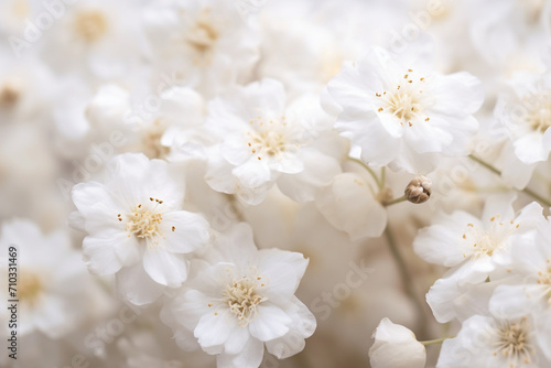 Close-up of a bunch of white flowers, Generative AI