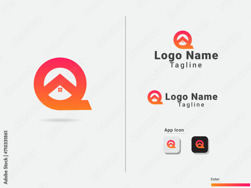 Q home logo. Home logo with q letter. Font. Real estate. Q logo. Colorful. Building. Finance. Home. Letter. Script. Premium template Q home logo. Home logo with q letter. Font. Real estate. Q logo. Colorful. Building. Finance. Home. Letter. Script. Premium template