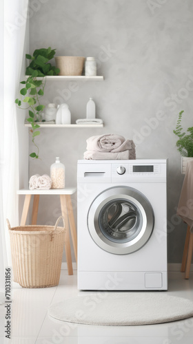 Laundry Display Photoshoot clean. simple, futuristic