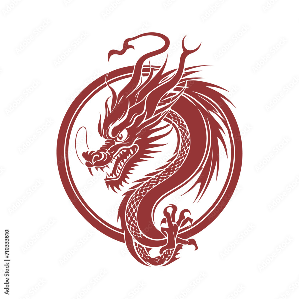 Chinese dragon Logo design template
