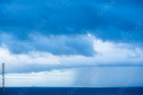 Long exposure of dramatic clouds over the sea, Izu Peninsula, Japan