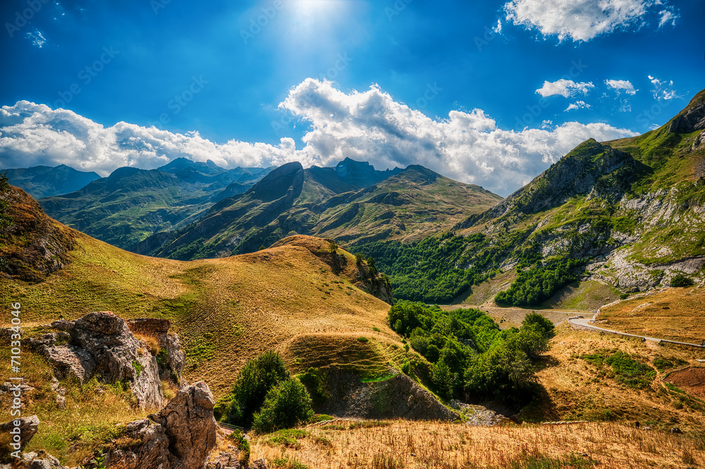 Landscapes of the Laruns Area in the Oloron-Sainte-Marie district in the Pyrenees-Atlantiques, France