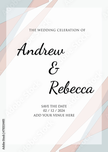 invitation wedding design minimalist illustration announcement